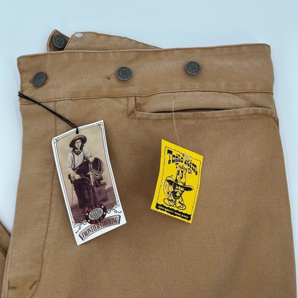 Wah Maker SASS Frontier Scully Western Pants Buckle Mens 42 Brown Canvas Ranch - Picture 3 of 13
